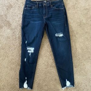 Lularoe ankle distressed indigo wash size 34